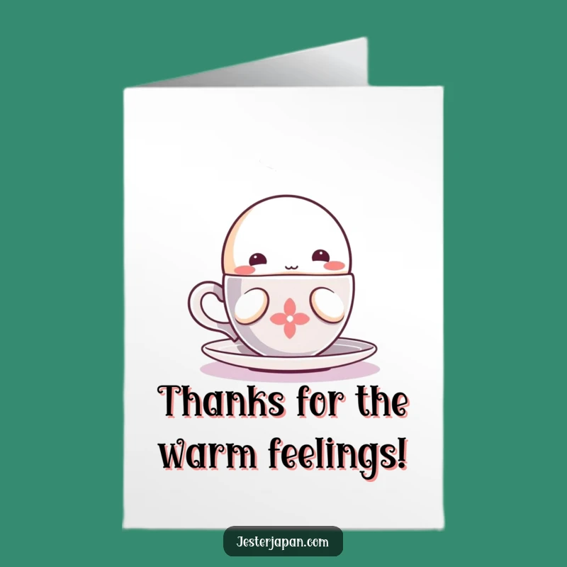 Free Printable Thank You Card: Cozy Kawaii Sip - Warm Gratitude Download