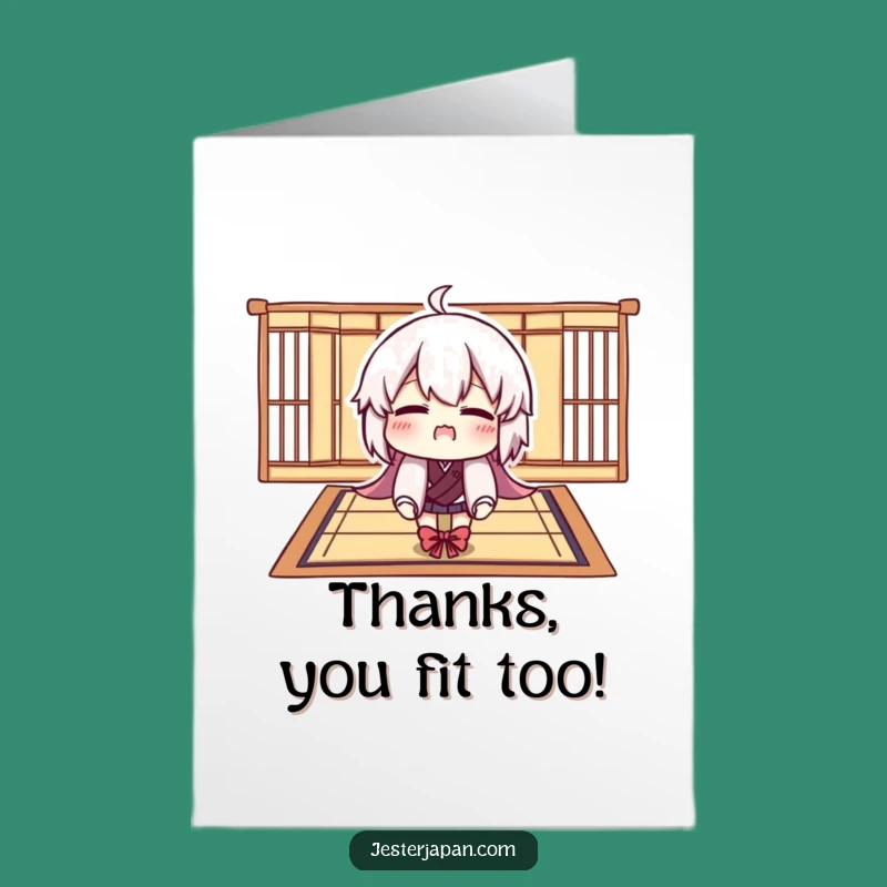 Free Printable Thank You Card: Tiny Tatami Funny Downloadable Gift