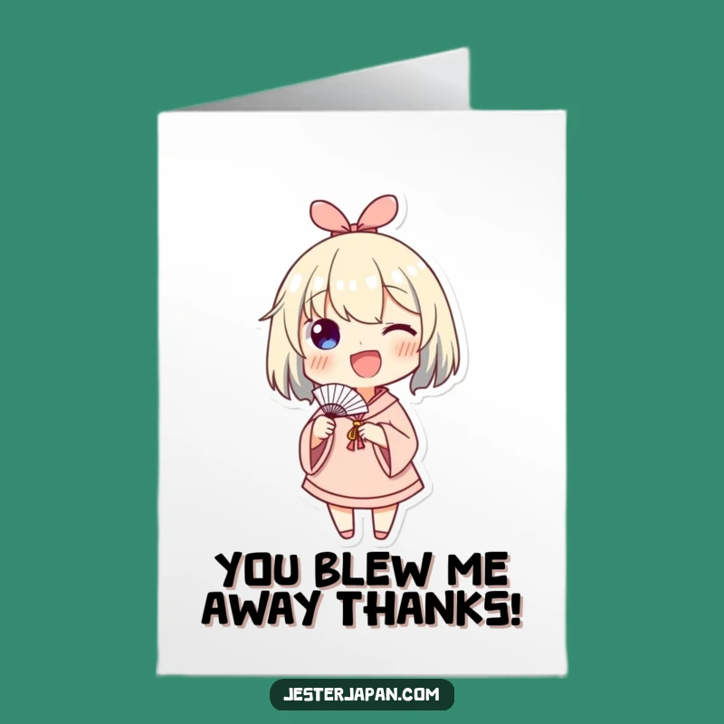 Humorous Free Printable Waving Fan Thank You Card - Enthusiastic Gift