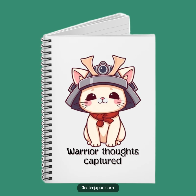 Funny Cat Samurai Notebook: Kawaii Helmet Journal, Perfect for Notes & Funny Gifts
