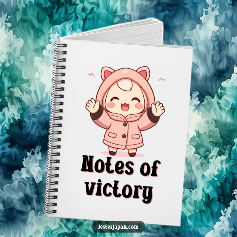 Funny Happi Coat Notebook: Cute character in a happi coat, enthusiastically cheering with both hands, ideal for notes, journals, and fan planning.