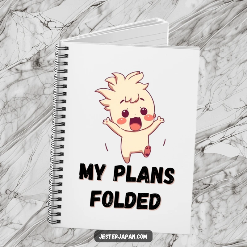 Funny Character Notebook: A character startled by a sudden origami crane, ready to capture surprising thoughts.