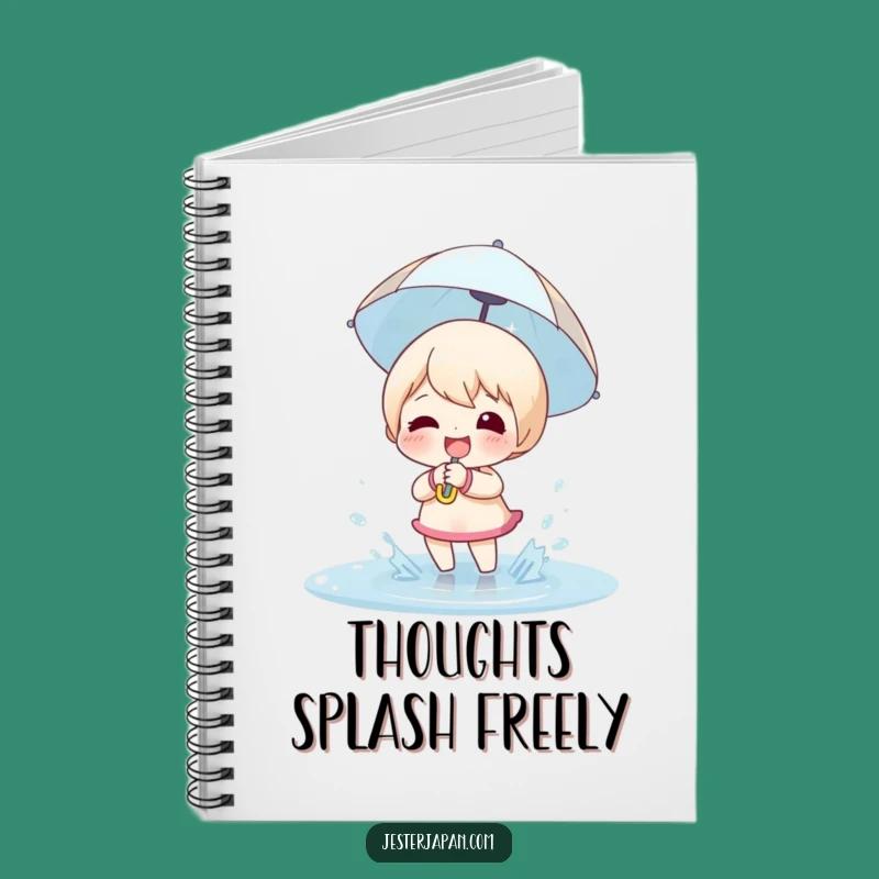 Funny Puddle Splashing Notebook: Jot Down Joyful Ideas with Character's Umbrella Journal