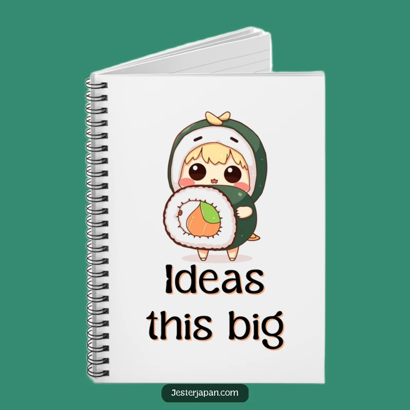 Funny Surprised Sushi Notebook, Cute Character Journal - Awesome Funny Gift