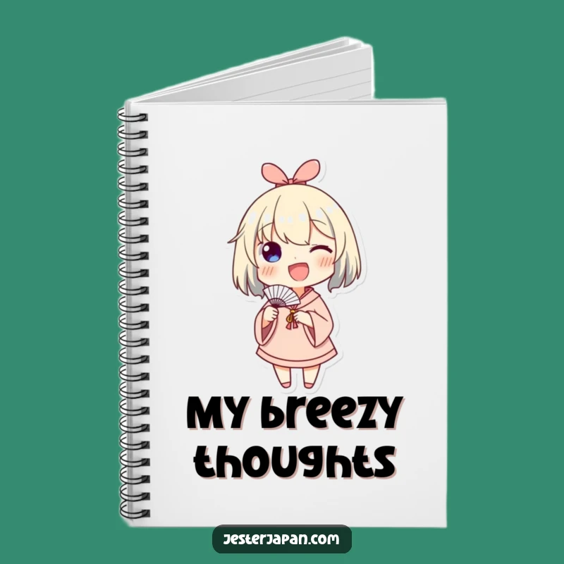 Funny Waving Fan Notebook - Jot Down Your Happy Thoughts