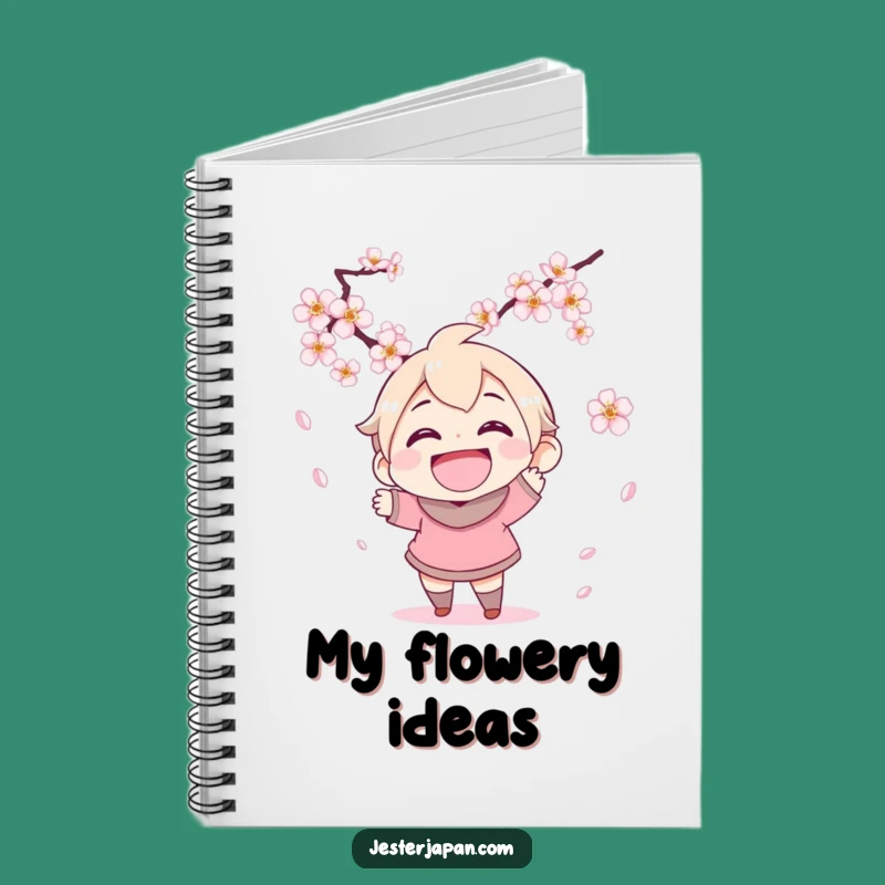 Funny Cherry Blossom Notebook - Joyful Journal for Spring Thoughts