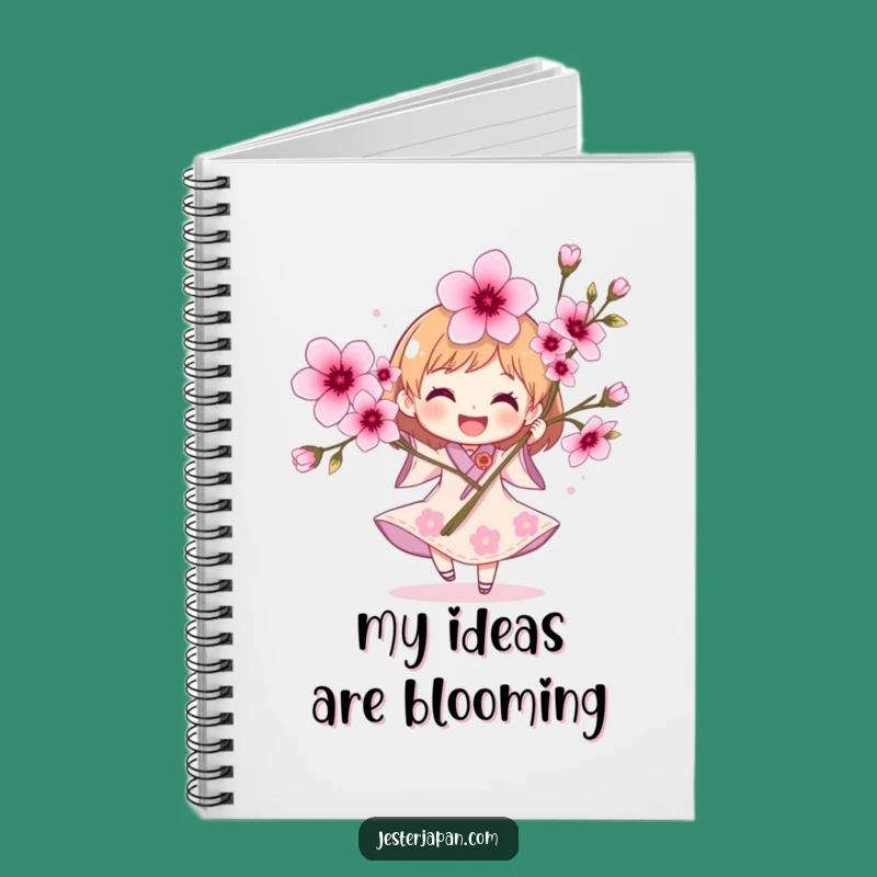 Funny Cherry Blossom Notebook: Joyful Spring Character Journal Gift