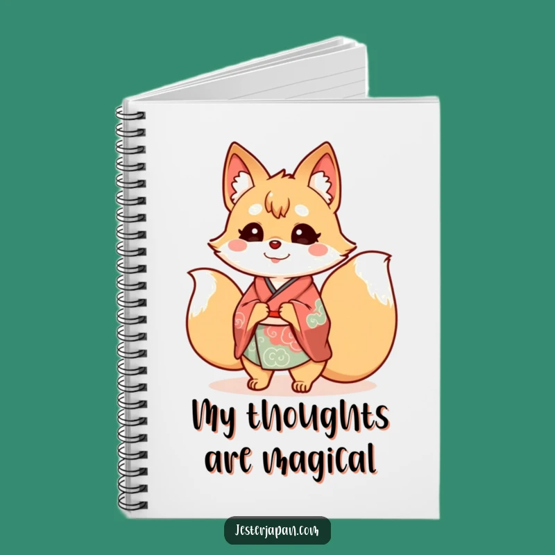 Funny Kitsune Kimono Notebook: Cheerful Nine-Tailed Fox Journal, Creative Japanese Gift