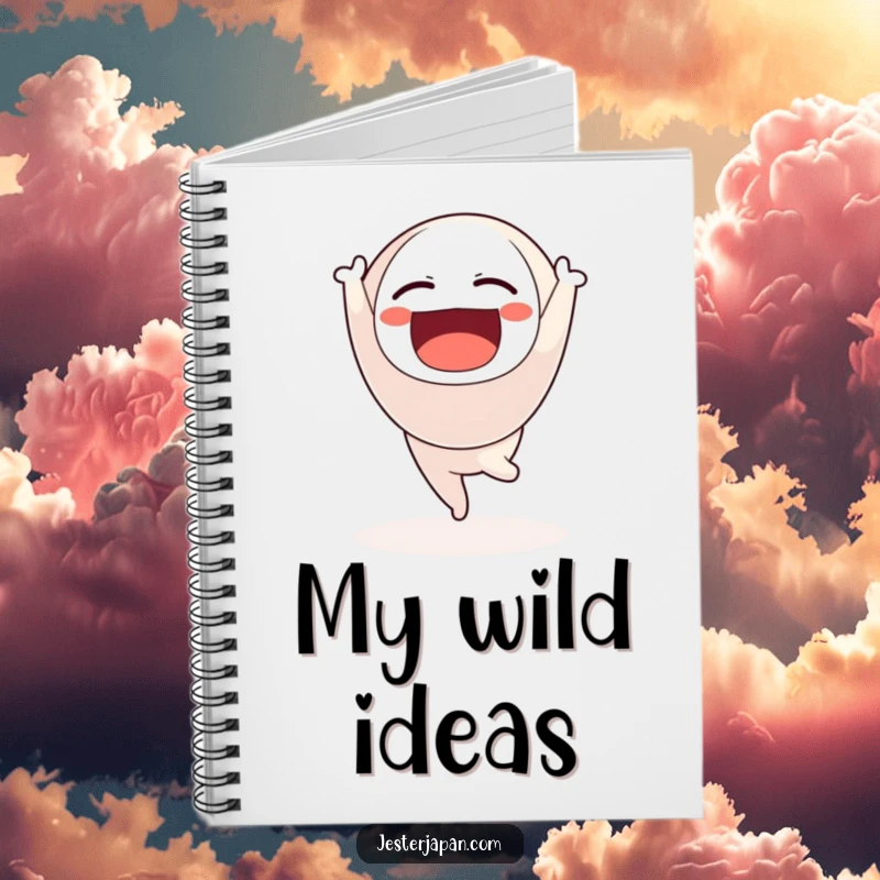 Funny notebook with a Daruma doll character doing a handstand, perfect for goal setting and journaling.