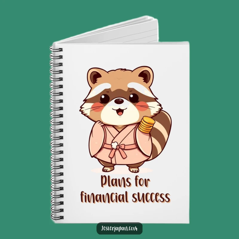 Funny Tanuki Kimono Notebook: Playful Coins Journal, Lucky Japanese Gift