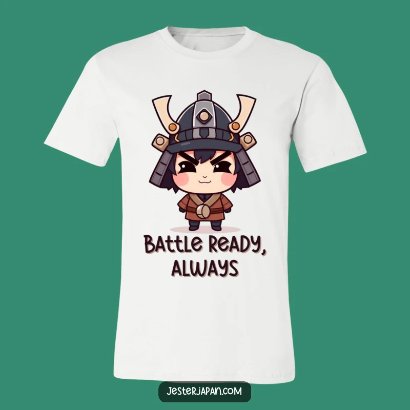 Funny Samurai Helmet T-Shirt: Smirking Warrior Character, Hilarious Japanese Style Gift