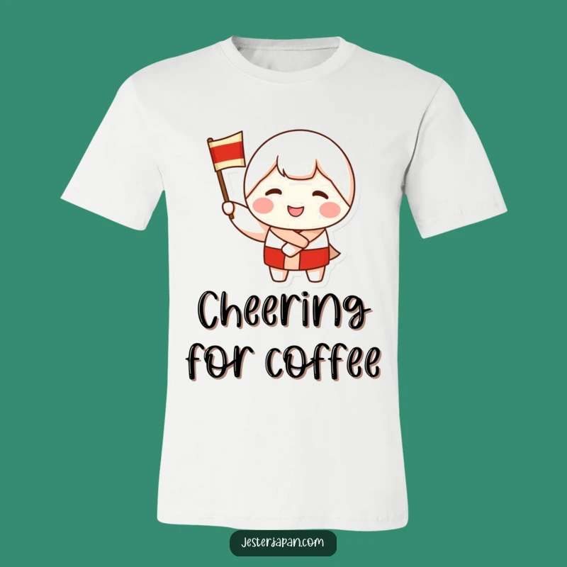 Funny Kokeshi Doll T-Shirt: Wave Your Flag with Enthusiasm