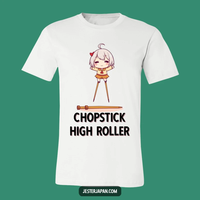 Funny Chopstick Stilts T-Shirt - Hilarious Balance Tee for Adventurous Eaters
