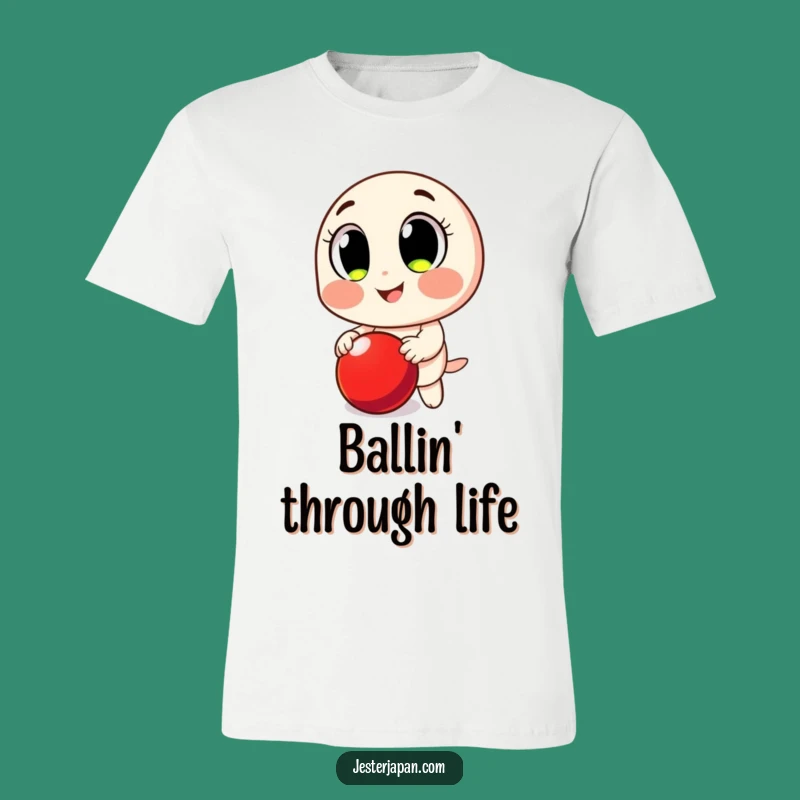 Funny Bouncing Ball T-Shirt: Big Eyed Character's Playful Style, a Hilarious Fun Tee