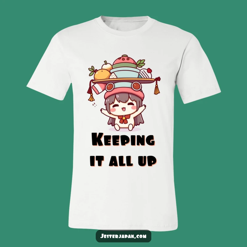 Funny Kawaii Balancing Act T-Shirt: Life's a Juggling Game