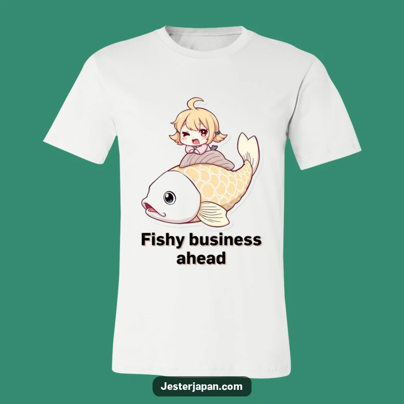 Funny Koi Fish Rider T-Shirt: Winking Character's Adventure, Hilarious Asian Style Gift
