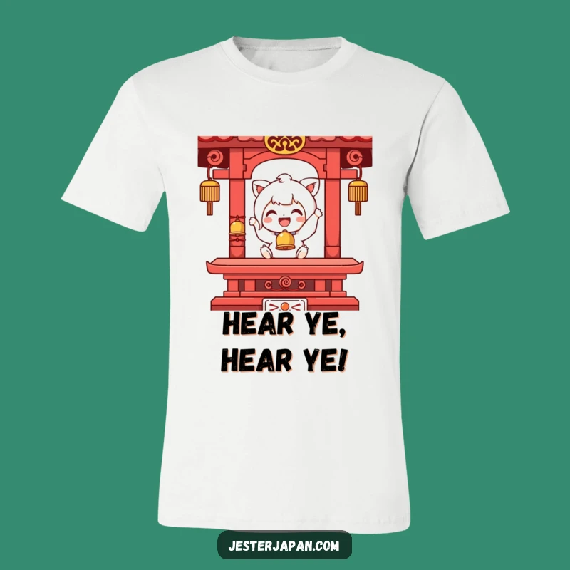Funny Temple Bell Ringing Character Tee - Wearable Humor and Joyful Vibes