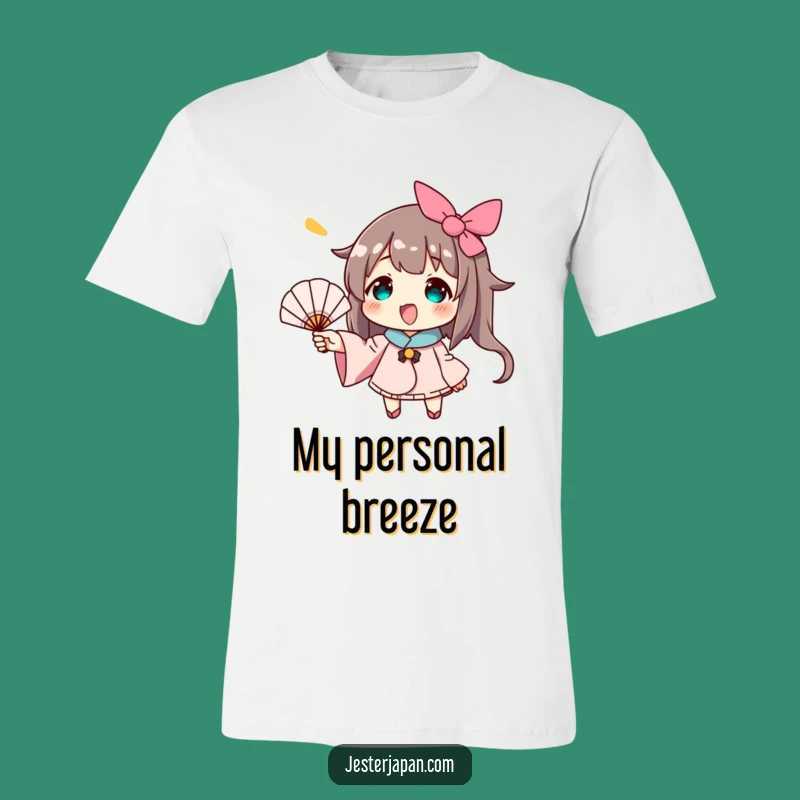 Funny Waving Fan Character Tee - Stay Cool and Comfy in Style
