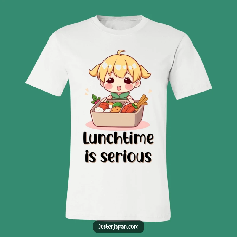 Funny Bento Packer T-Shirt: Cheerful Character's Lunch Creation, Unique Funny Gift Idea