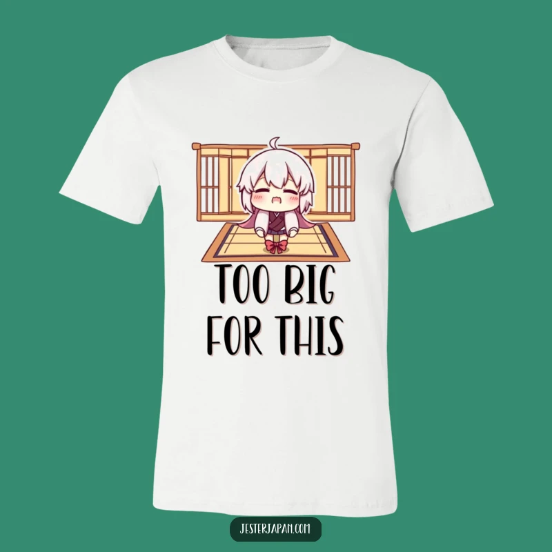 Funny Tatami Mat Fit T-Shirt: Comical Character's Struggle, Ideal Funny Gift