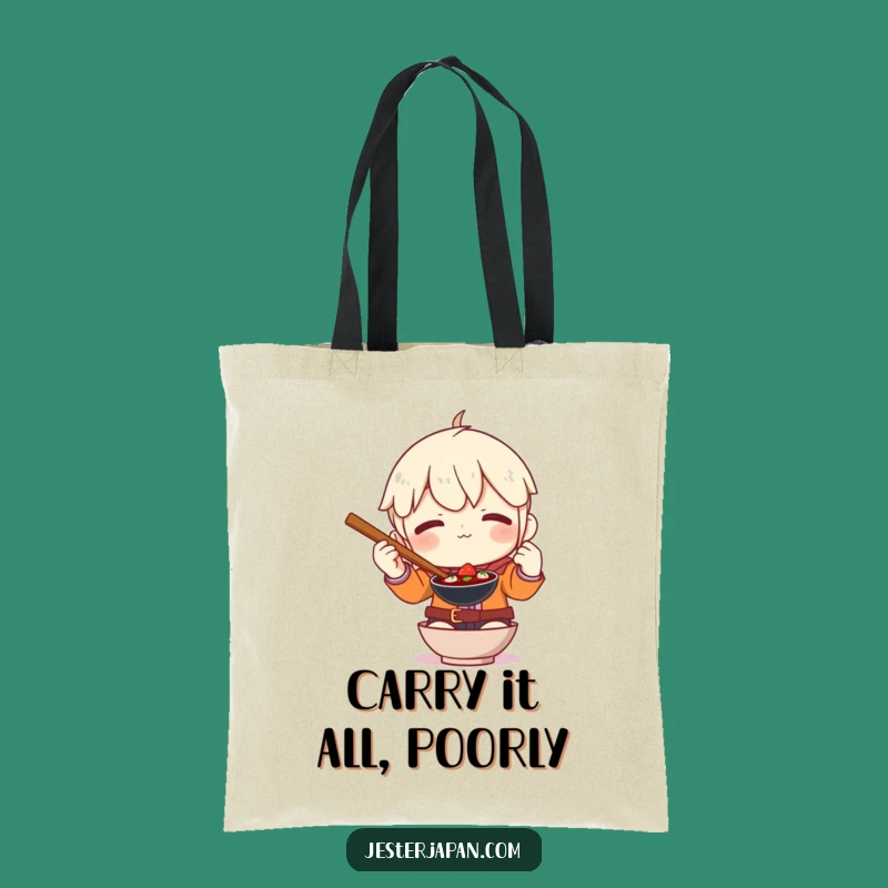 Funny Chopstick Struggle Tote Bag: Carry Your Laughs and Groceries