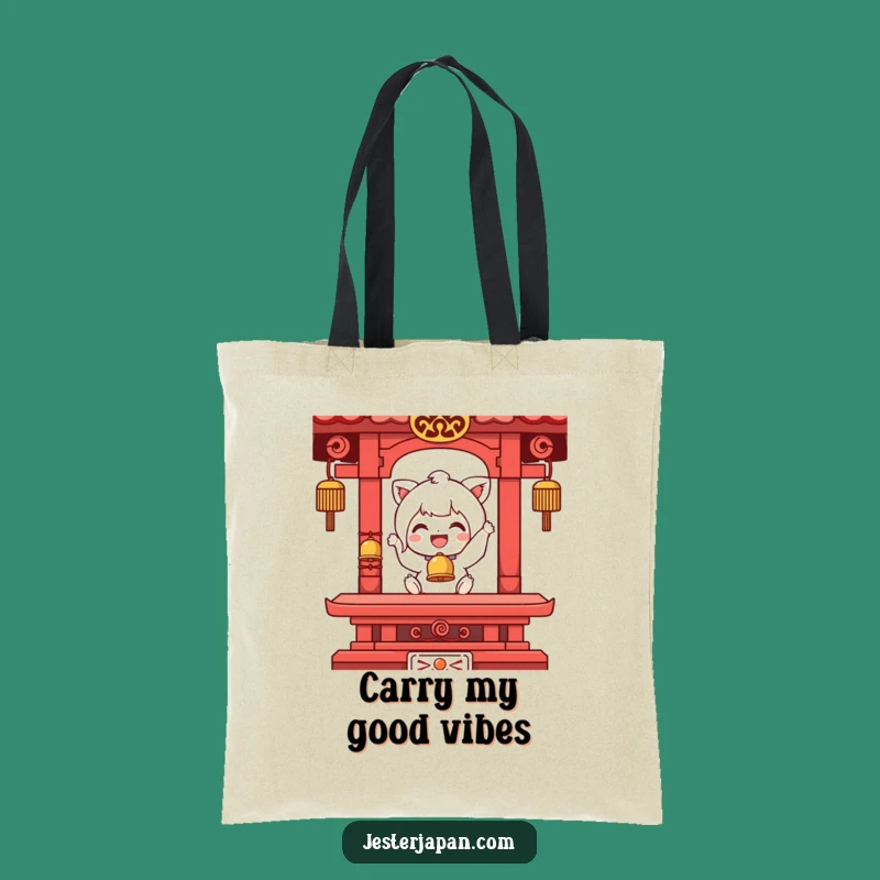 Funny Temple Bell Ringing Character Tote Bag - Carry Your Joy and Essentials