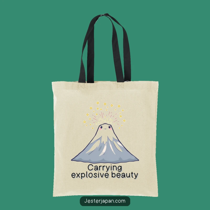 Funny Mount Fuji Sparkle Tote - Stylish Humor for Everyday Errands Gift