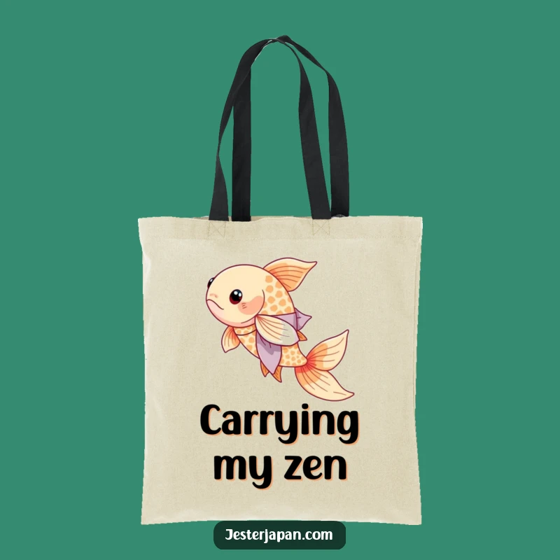 Funny Koi Kimono Tote Bag: Serene Fish, Practical Japanese Gift