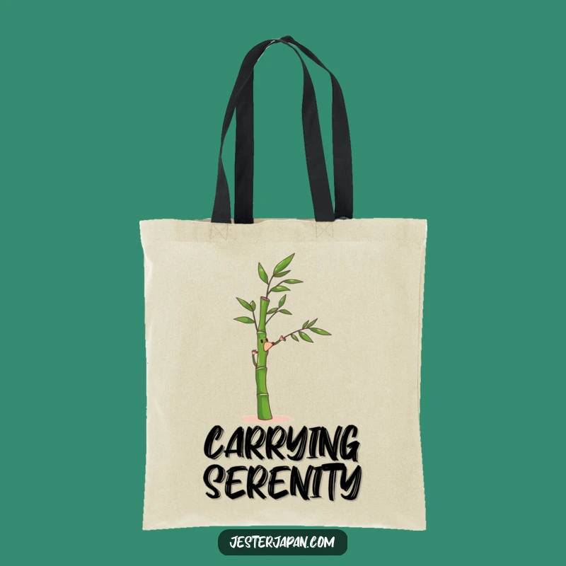 Funny Bamboo Tote Bag: Carry Calm, Nature's Flow - Eco Gift!