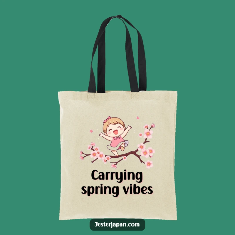 Funny Blossom Leaper Tote Bag: Carry Spring Joy, Whimsical Funny Gift for Her