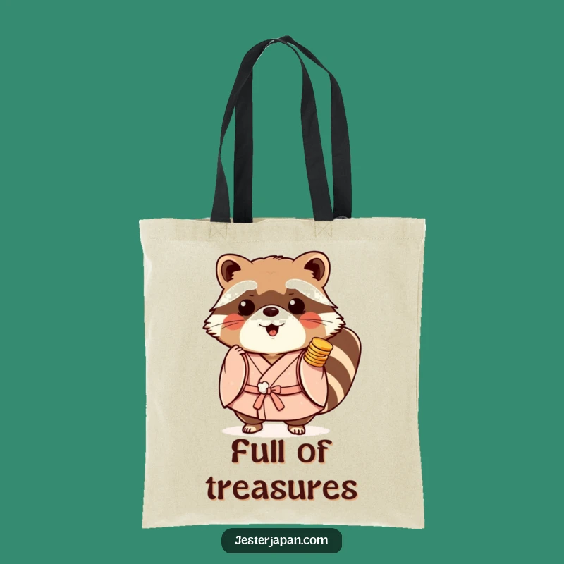 Funny Tanuki Kimono Tote Bag: Playful Coins, Practical Japanese Gift Idea