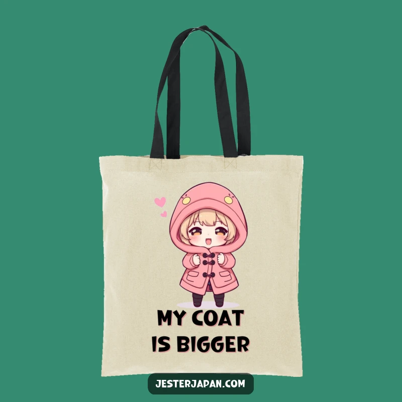 Funny Happi Coat Tote Bag: Hilarious Oversized Struggle, Perfect Funny Gift for Shoppers