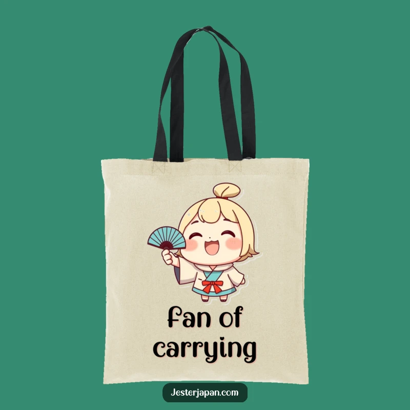 Funny Kawaii Fan Wave Tote Bag: Hilarious Accessory for Joyful People