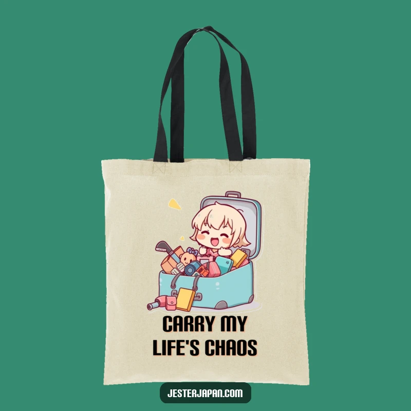 Funny Kawaii Packing Disaster Tote Bag - Humorous & Practical Gift