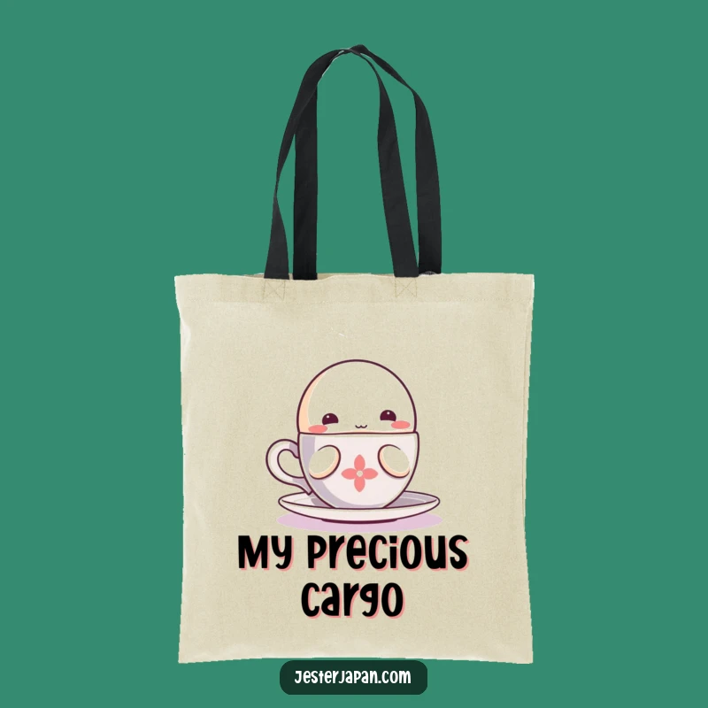 Funny Kawaii Sipping Tote Bag: Carry Your Cozy Character On-the-Go