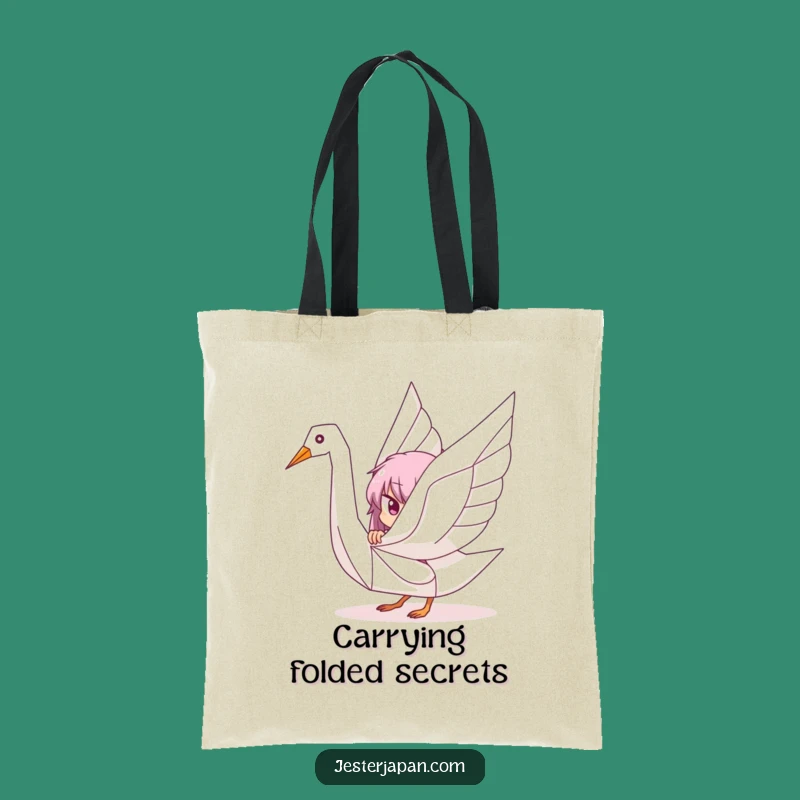Funny Origami Crane Tote Bag - Playful & Artistic Carry-All