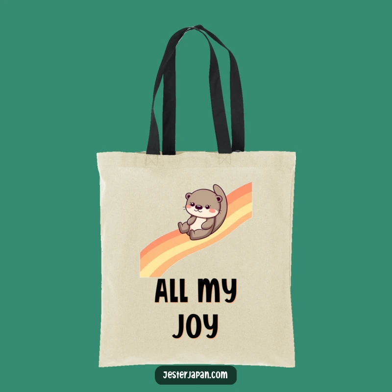 Funny Otter Rainbow Tote Bag - Durable & Cute Carry-All Gift