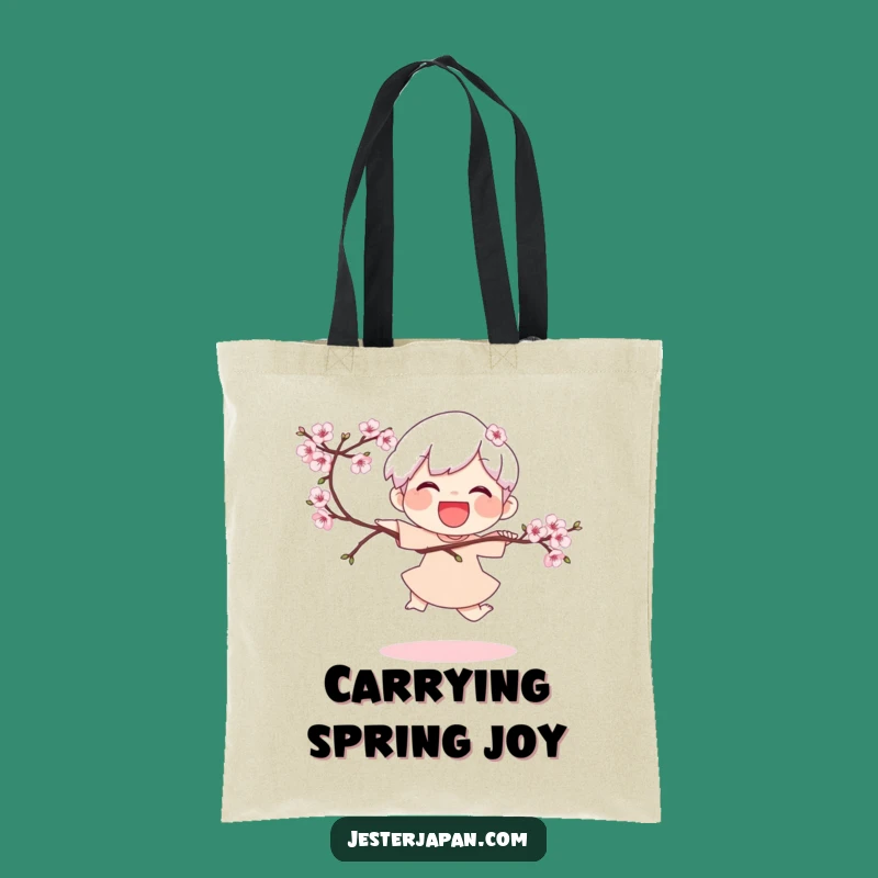 Funny Spring Hop Tote Bag: Joyful Character, Humorous Seasonal Carry