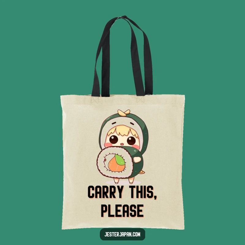 Funny Surprised Sushi Tote Bag, Cute Character Carry-All - Ideal Funny Gift