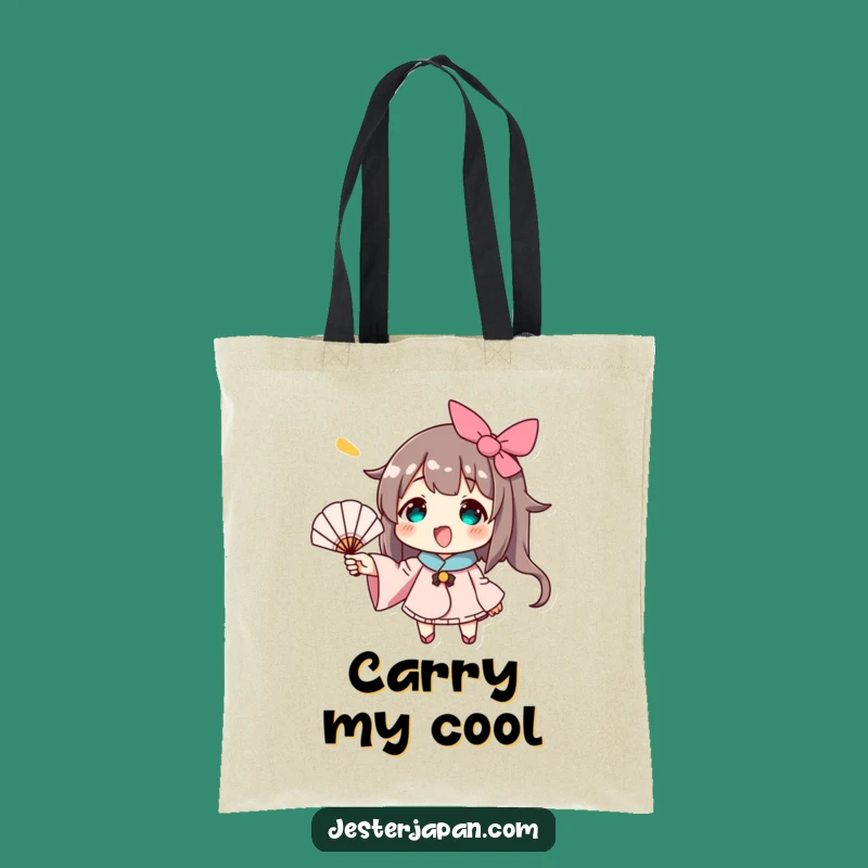 Funny Waving Fan Character Tote Bag - Carry Your Coolness Everywhere