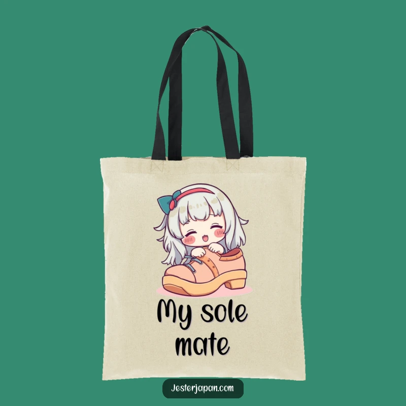 Funny Geta Shoe Try-On Tote Bag, Rosy Cheek Character - Ideal Funny Gift